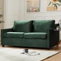 Cooper Small Double Sleeper Sofa Bed - Green, Velvet