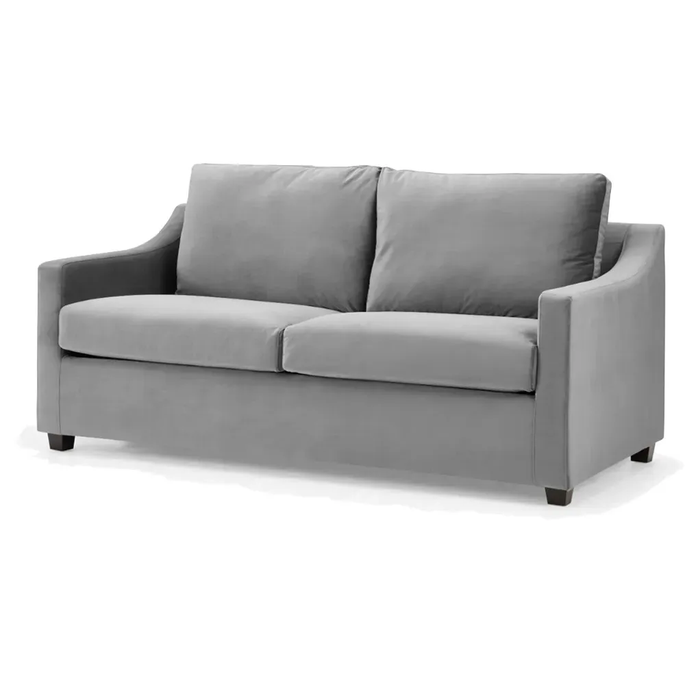 Cooper Small Double Sleeper Sofa Bed - Grey, Velvet