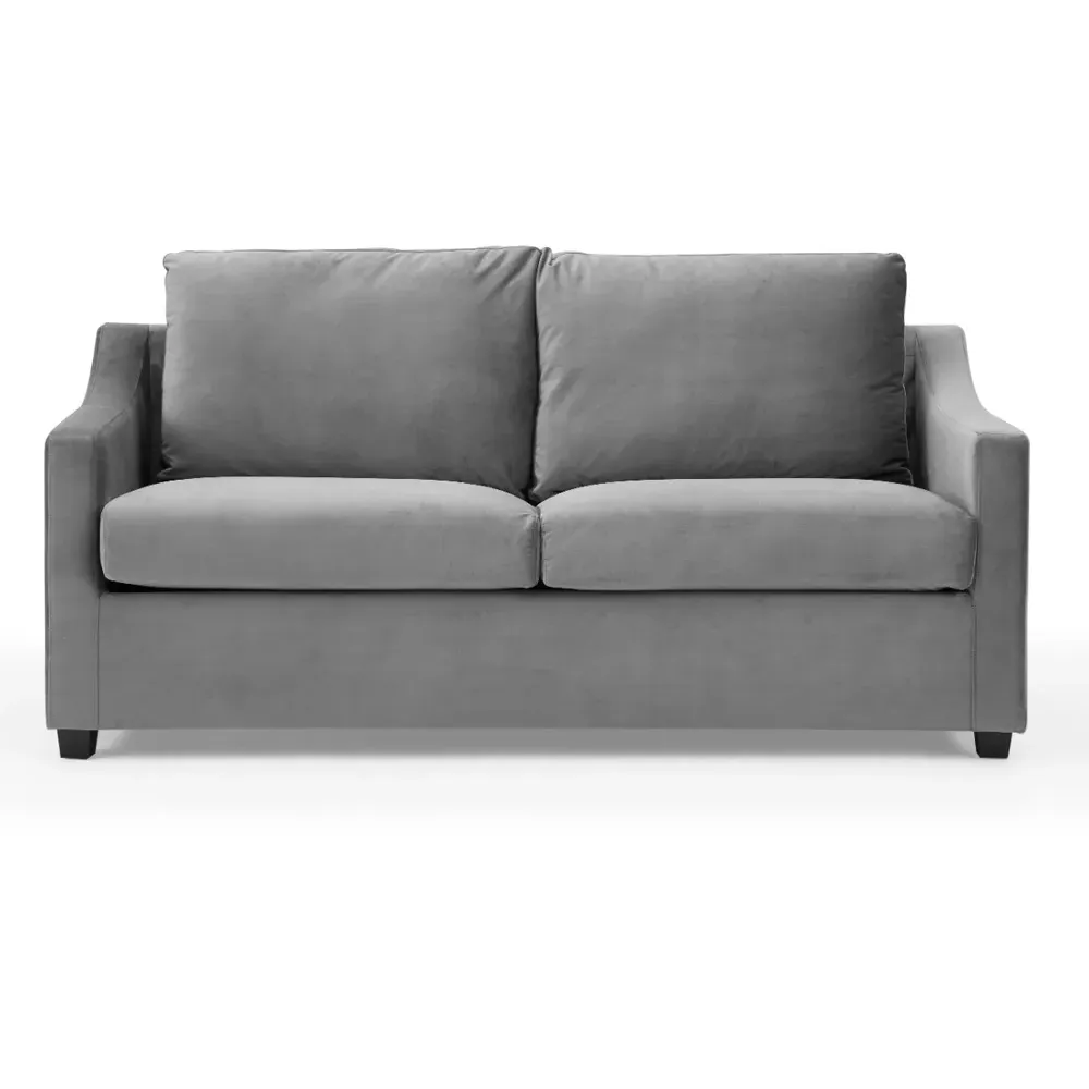 Cooper Small Double Sleeper Sofa Bed - Grey, Velvet