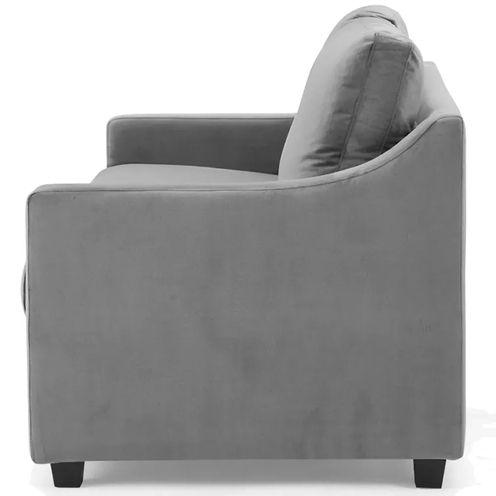 Cooper Small Double Sleeper Sofa Bed - Grey, Velvet