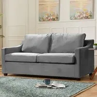 Cooper Small Double Sleeper Sofa Bed - Grey, Velvet