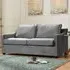 Cooper Small Double Sleeper Sofa Bed - Grey, Velvet