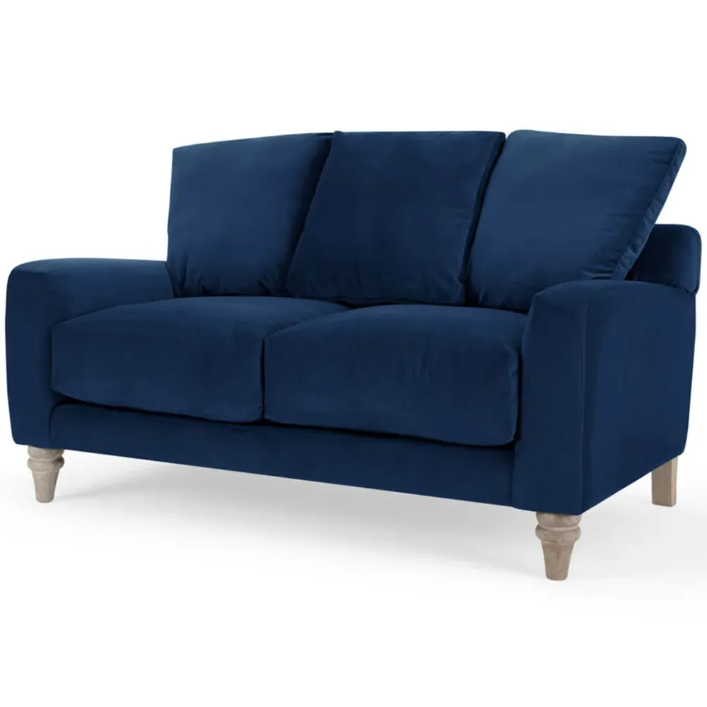 Covent 2-Seater Sofa - Blue, Velvet