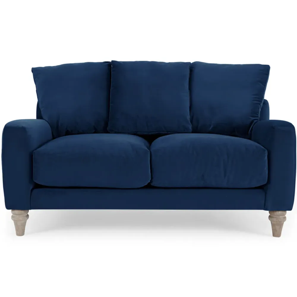Covent 2-Seater Sofa - Blue, Velvet