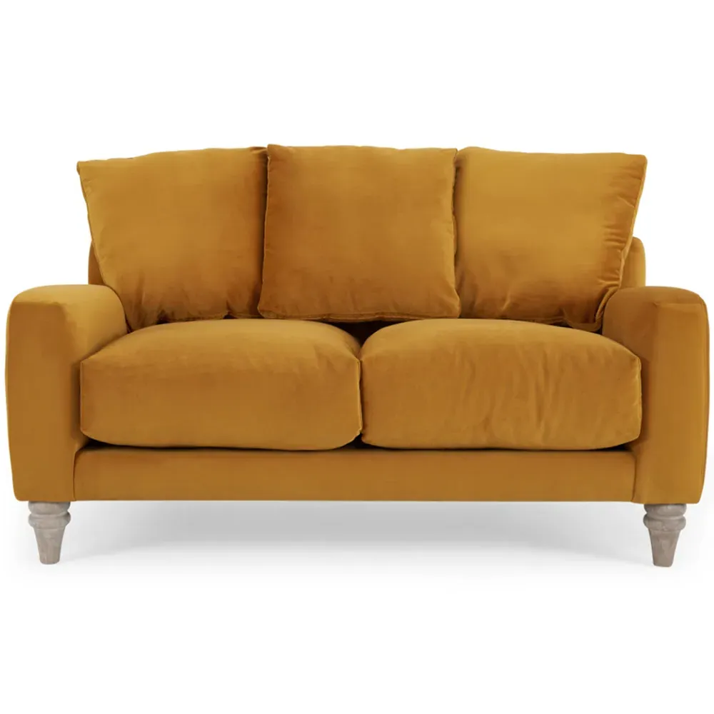 Covent 2-Seater Sofa - Mustard Gold, Velvet