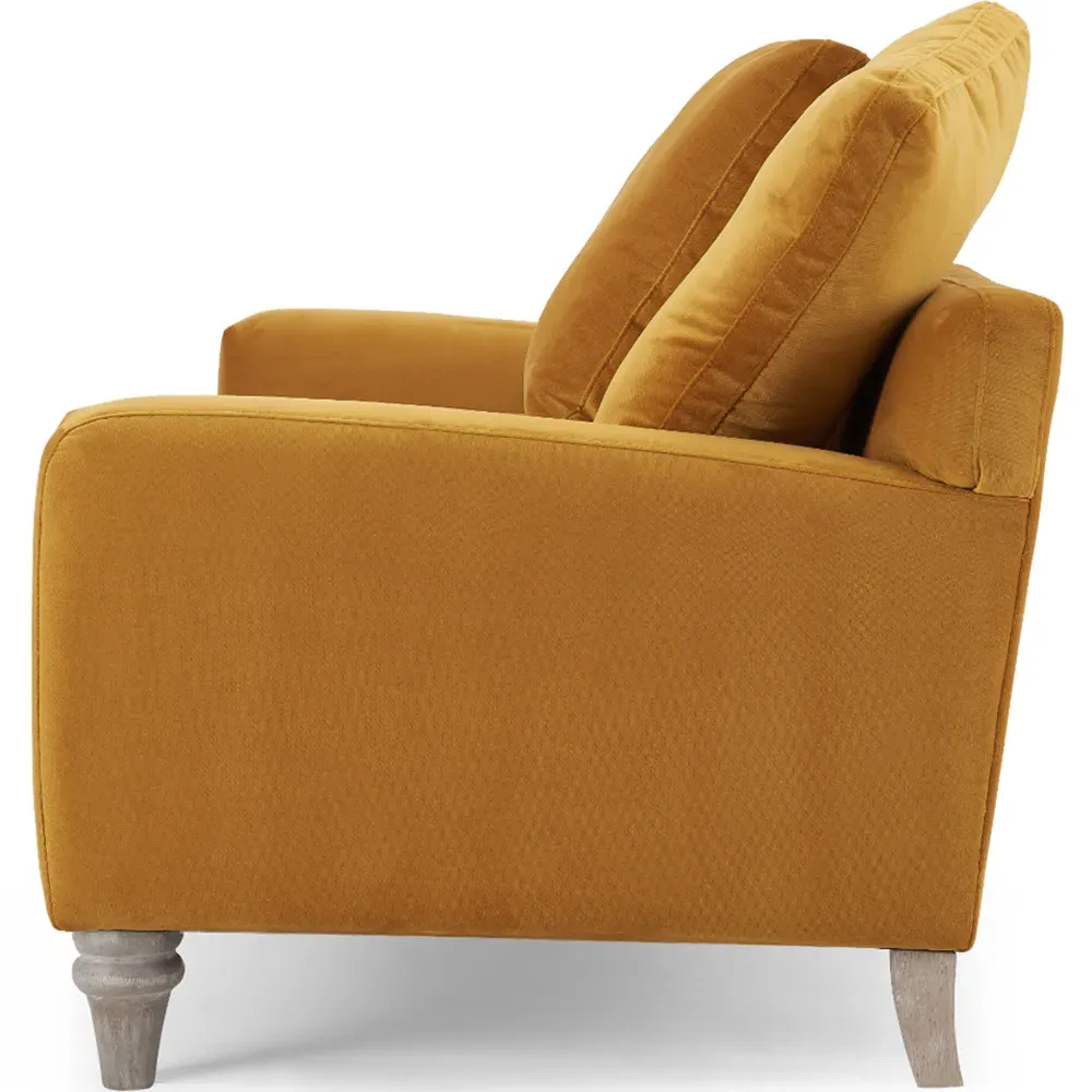 Covent 2-Seater Sofa - Mustard Gold, Velvet