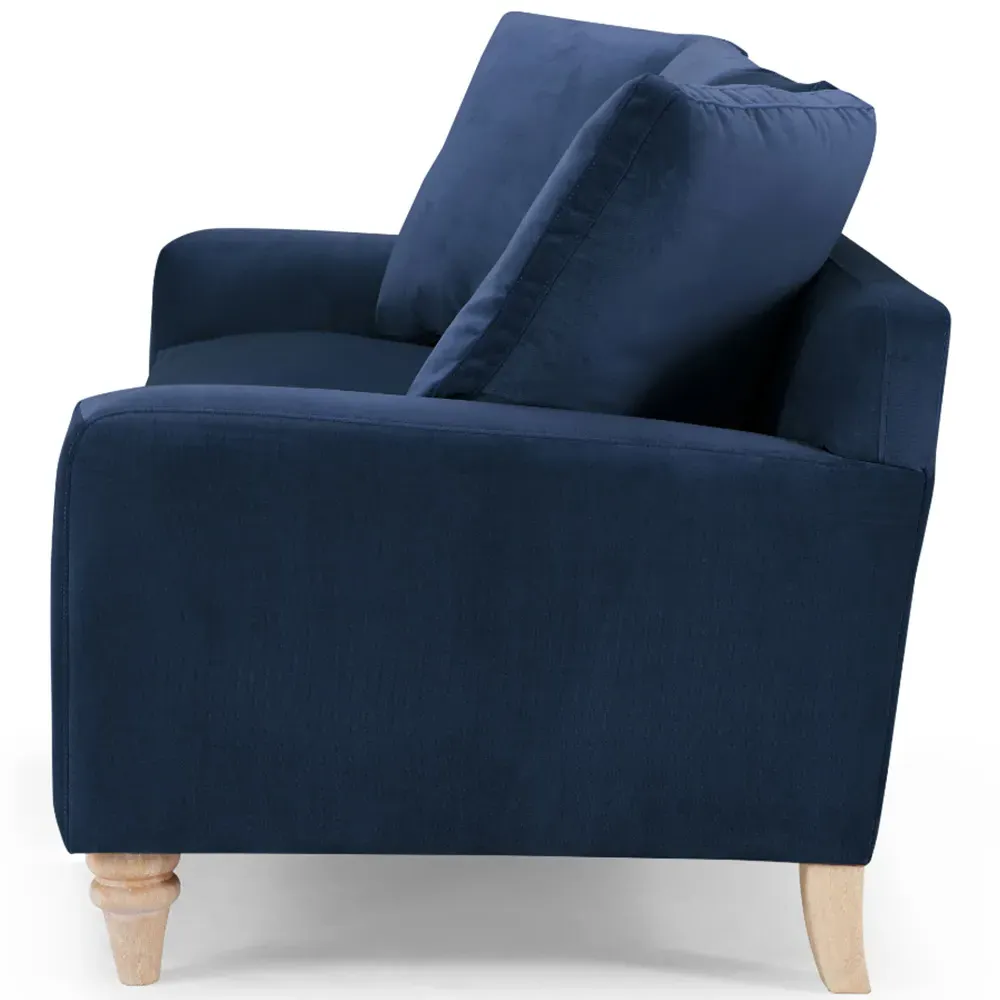 Covent 3-Seater Sofa - Blue, Velvet
