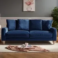 Covent 3-Seater Sofa - Blue, Velvet