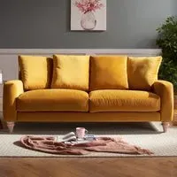 Covent 3-Seater Sofa - Gold, Velvet