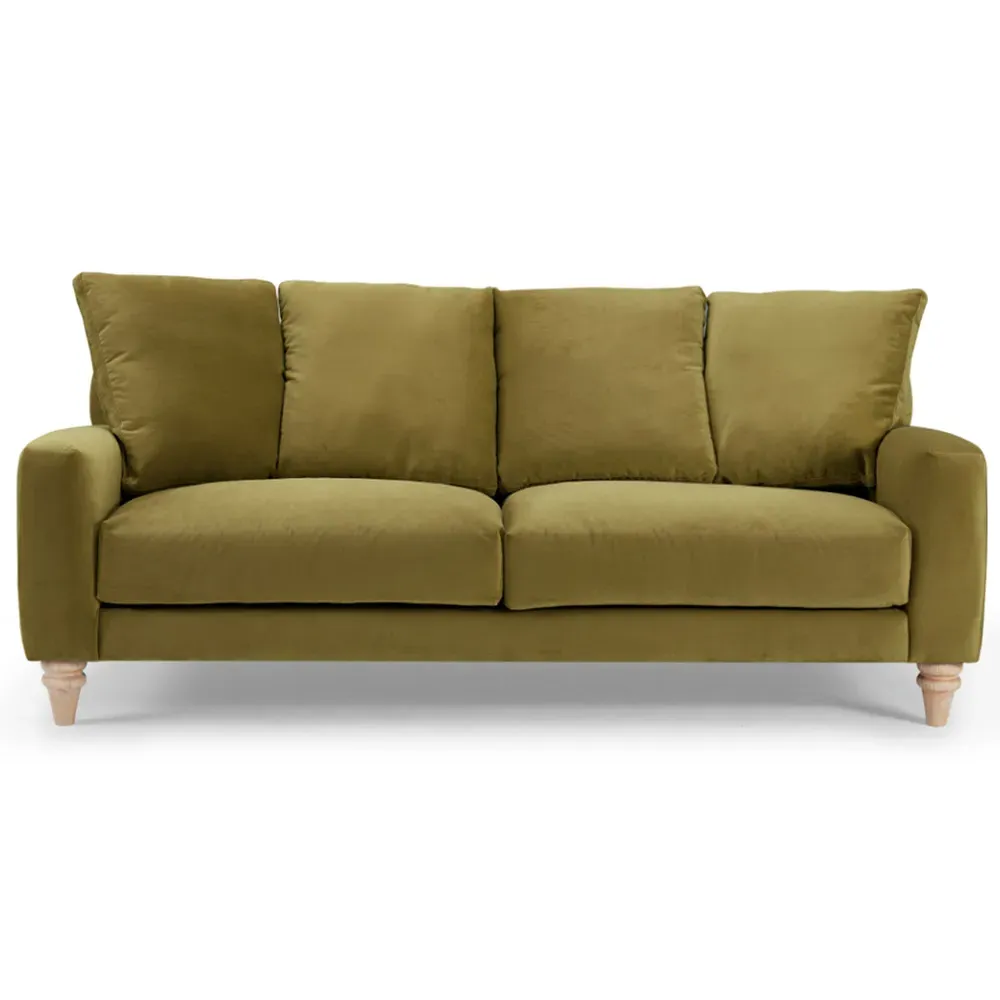 Covent 3-Seater Sofa - Green, Velvet
