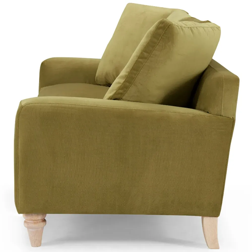 Covent 3-Seater Sofa - Green, Velvet