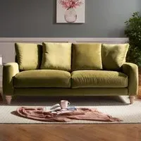 Covent 3-Seater Sofa - Green, Velvet