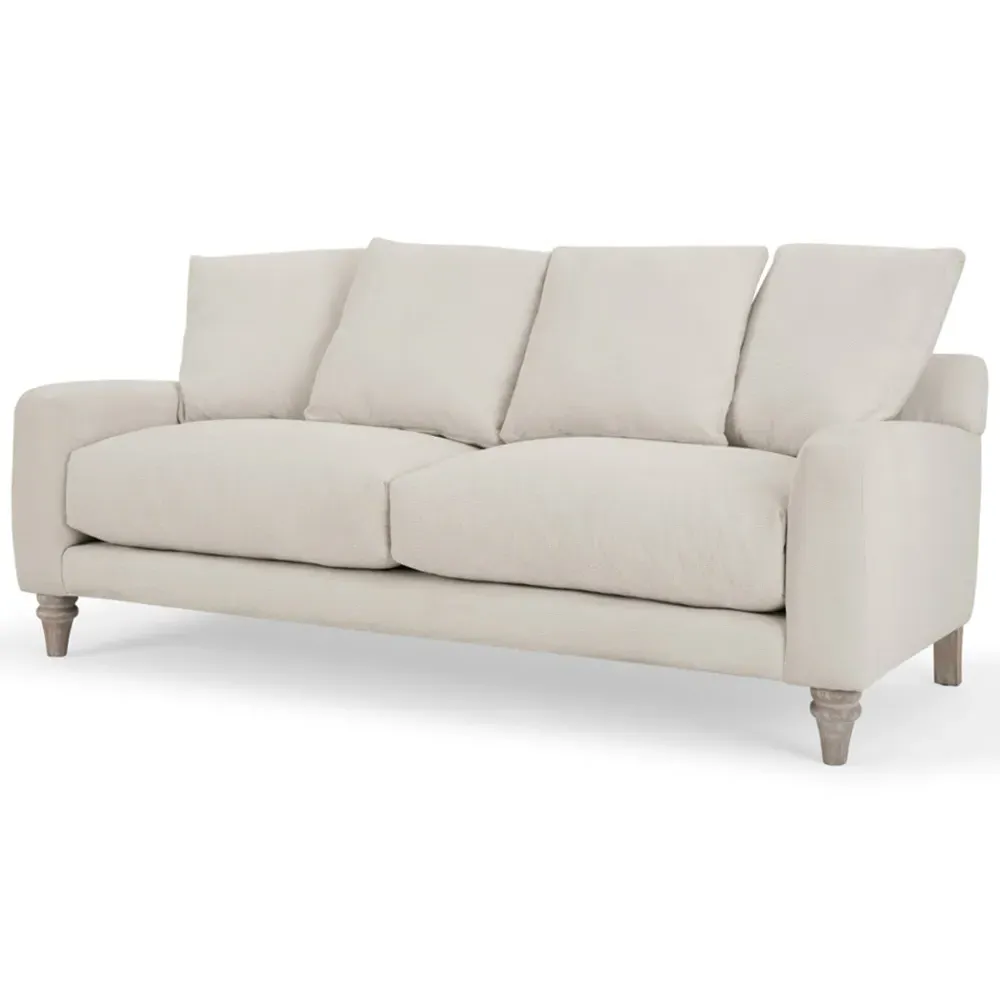 Covent 3-Seater Sofa - Ivory, Linen Velvet
