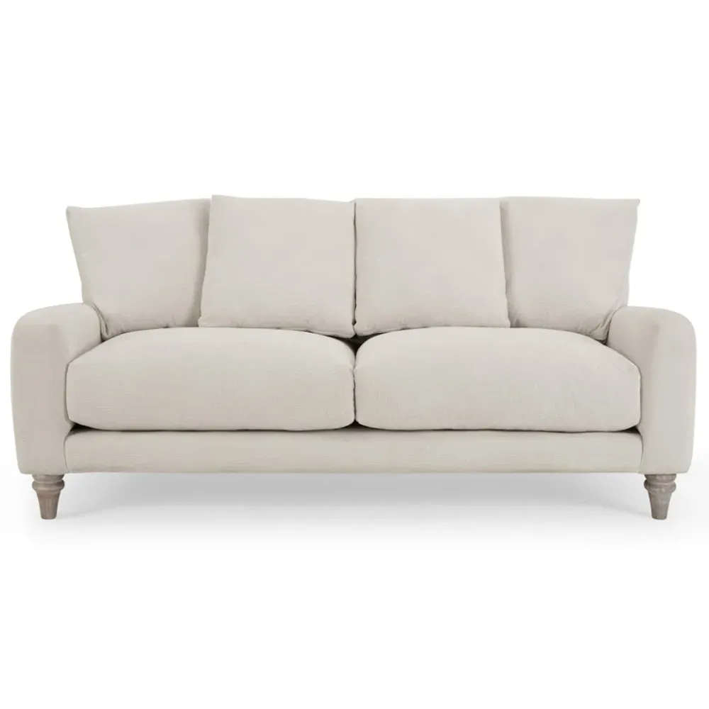 Covent 3-Seater Sofa - Ivory, Linen Velvet