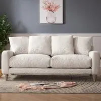 Covent 3-Seater Sofa - Ivory, Linen Velvet