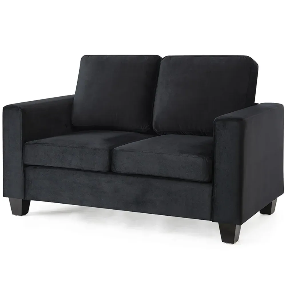 Dakota 2-Seater Sofa - Black, Velvet