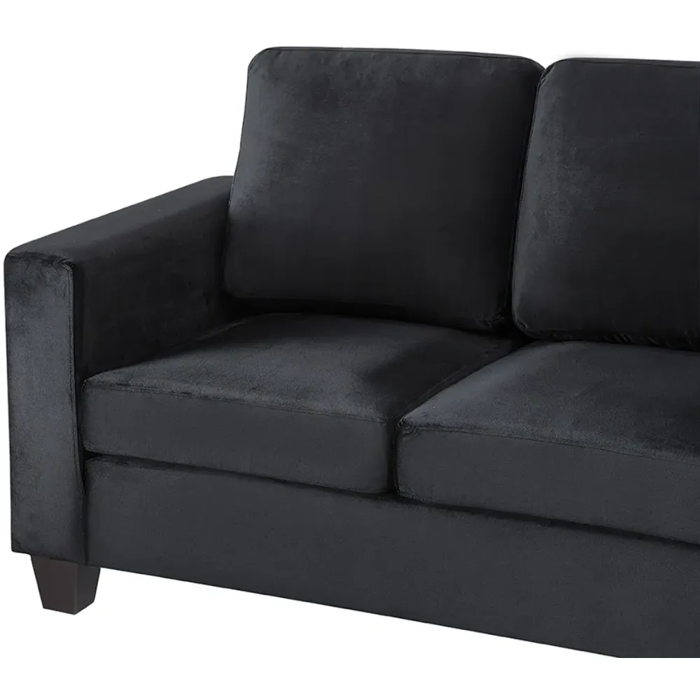 Dakota 2-Seater Sofa - Black, Velvet
