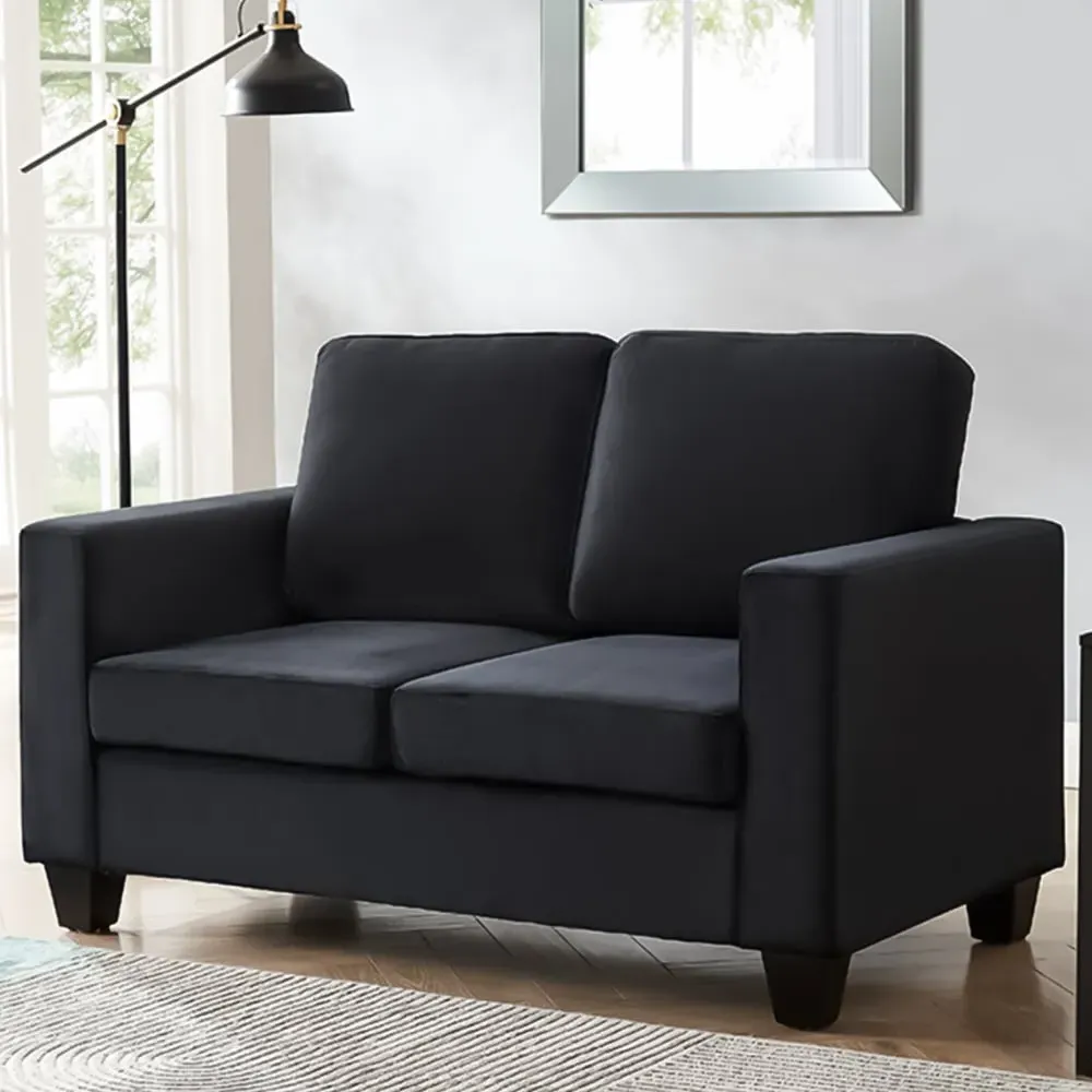 Dakota 2-Seater Sofa - Black, Velvet image