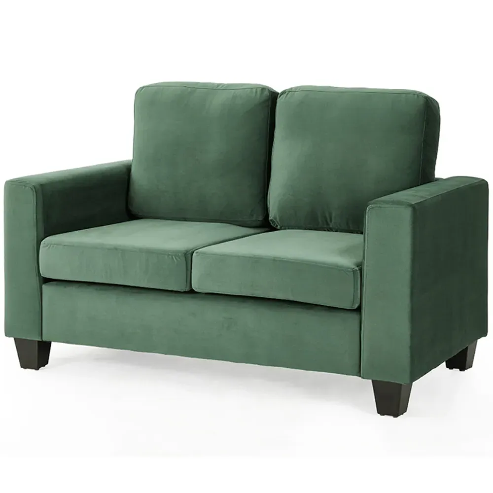 Dakota 2-Seater Sofa - Green, Velvet