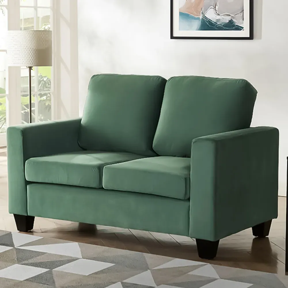 Dakota 2-Seater Sofa - Green, Velvet