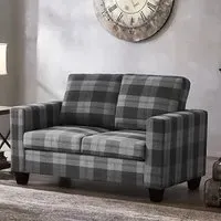 Dakota 2-Seater Sofa - Grey, Tartan Fabric