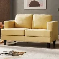 Dale 2-Seater Sofa - Mustard, Linen