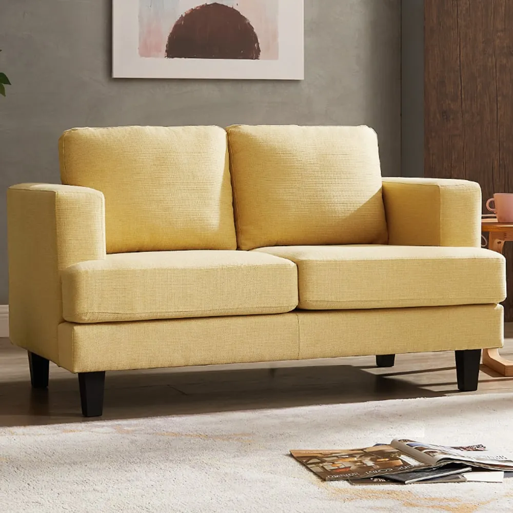 Dale 2-Seater Sofa - Mustard, Linen