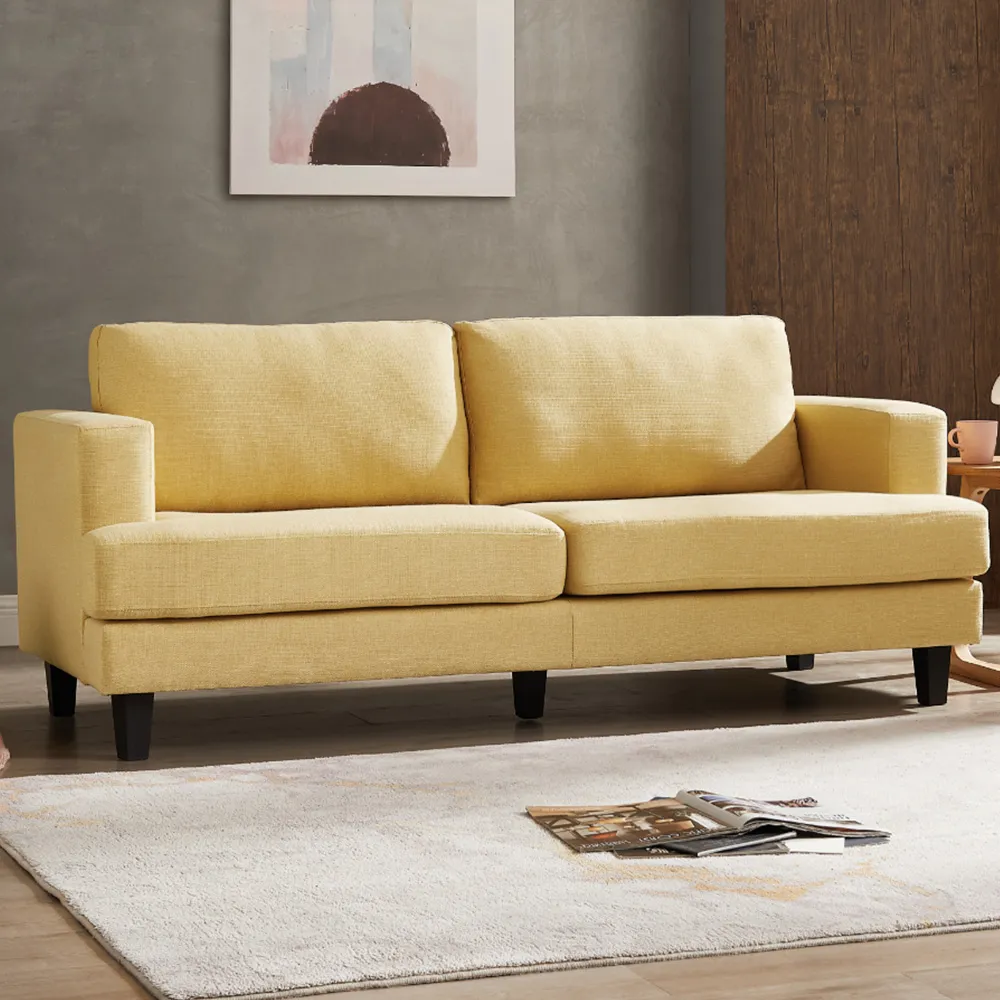 Dale 3-Seater Sofa - Mustard, Linen