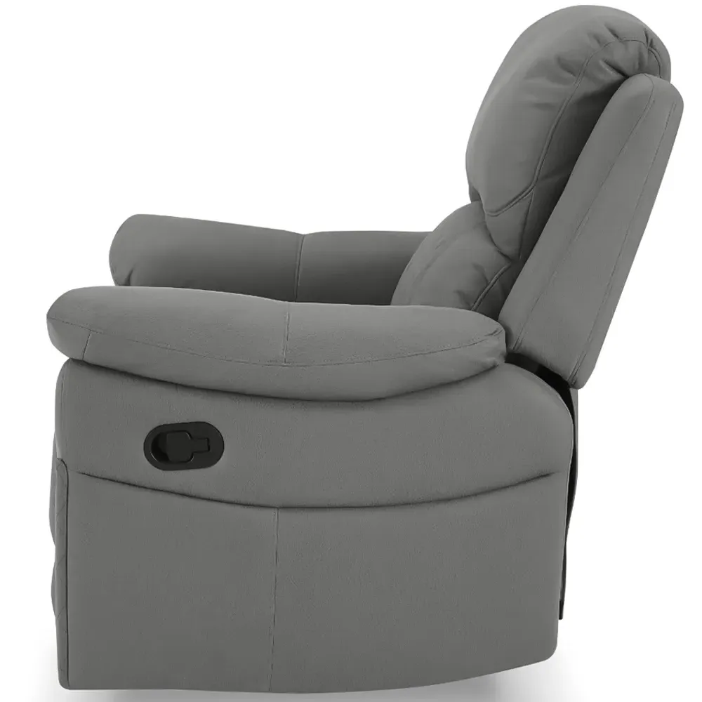Darius 2 Seater Recliner Sofa - Grey, Air Leather