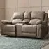 Darius 2-Seater Recliner Sofa with Console - Brown