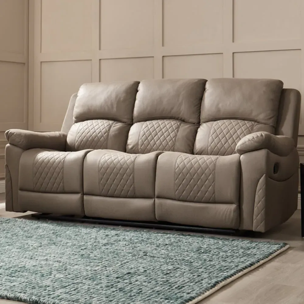 Darius 3-Seater Recliner Sofa - Brown, Air Leather