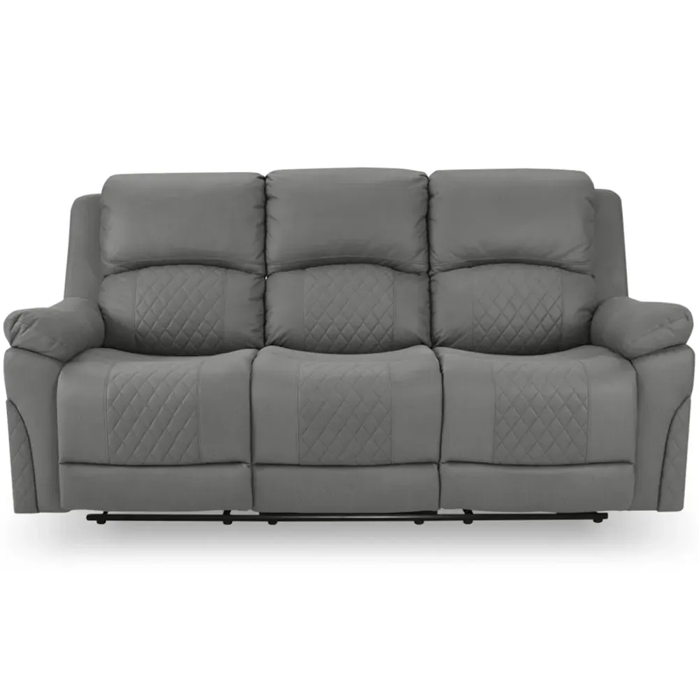 Darius 3-Seater Recliner Sofa - Grey, Air Leather