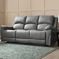Darius 3-Seater Recliner Sofa - Grey, Air Leather