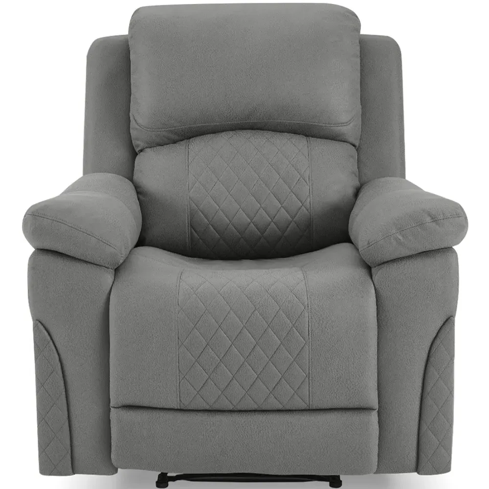 Darius Single Seater Recliner Sofa - Grey, Air Leather
