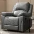 Darius Single Seater Recliner Sofa - Grey, Air Leather