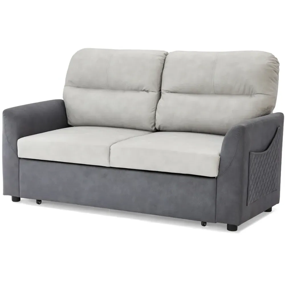Dennis 2-Seater Pull Out Sofa Bed - Grey