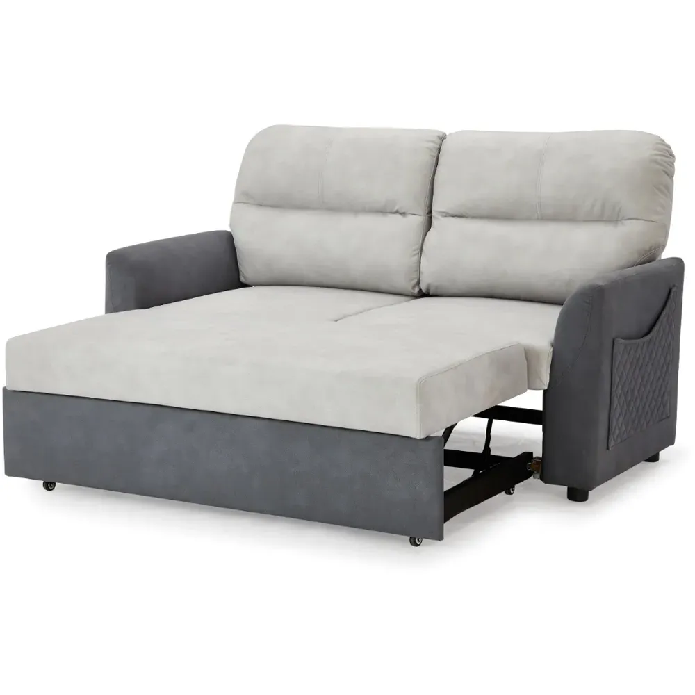 Dennis 2-Seater Pull Out Sofa Bed - Grey
