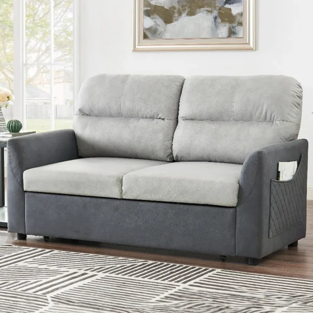 Dennis 2-Seater Pull Out Sofa Bed - Grey image