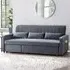 Devon Double Sleeper Sofa Bed with Storage - Grey, Velvet