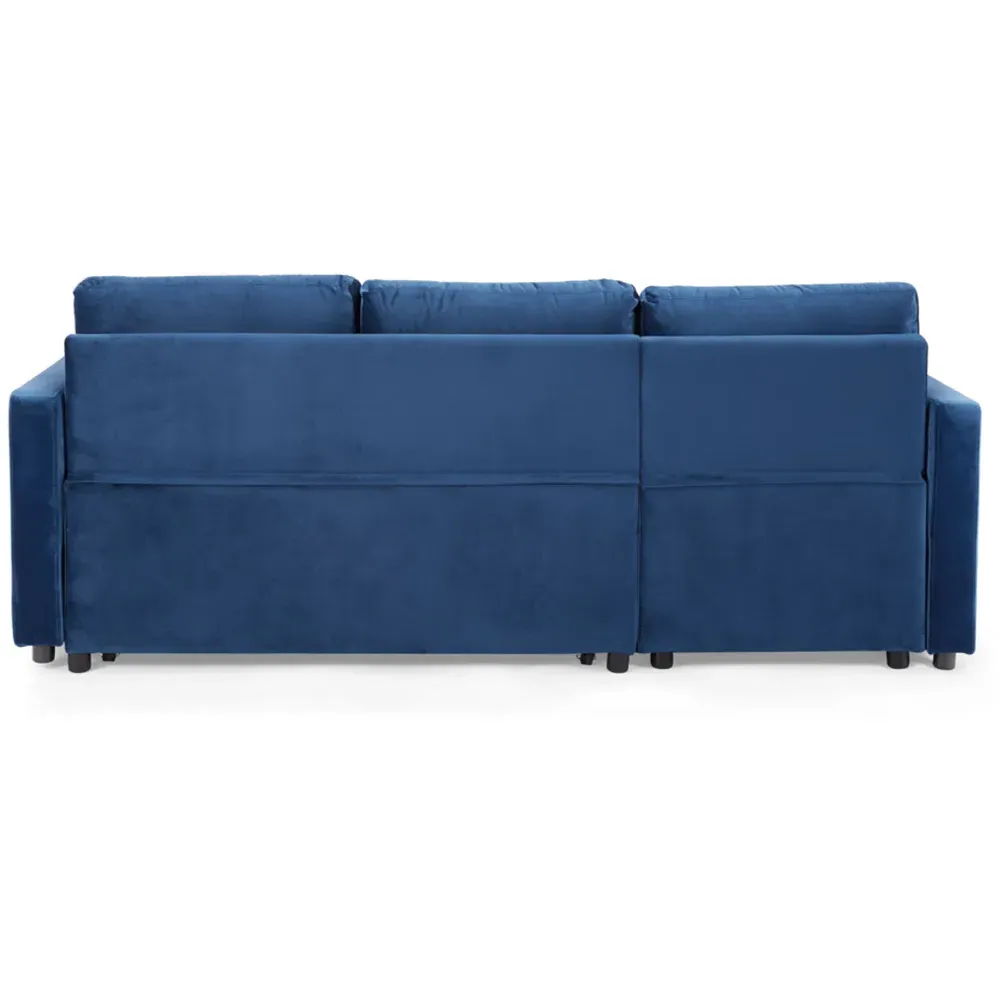 Dorset Small Double Sofa Bed with Storage - Blue, Velvet