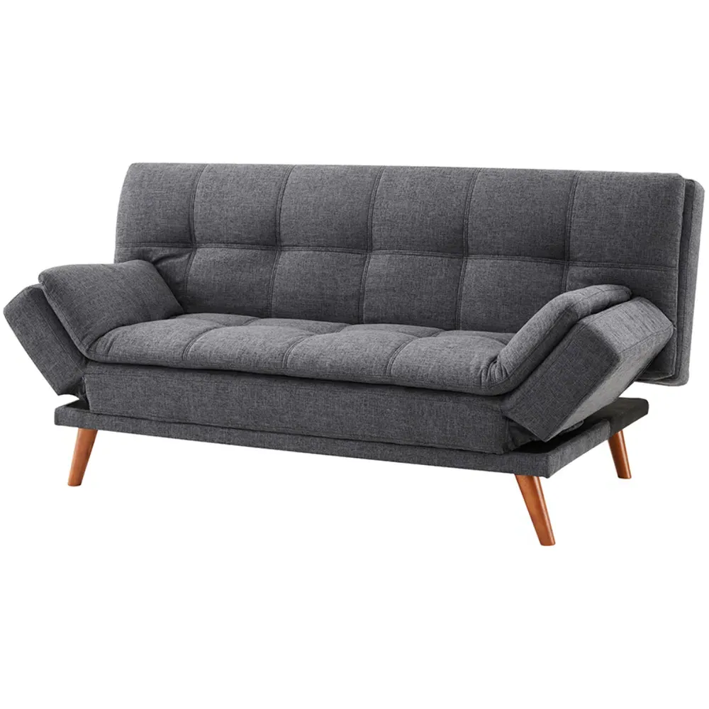 Duncan 2-Seater Sofa Bed - Dark Grey, Fabric