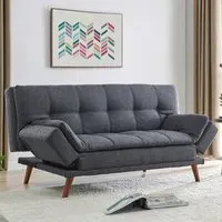 Duncan 2-Seater Sofa Bed - Dark Grey, Fabric