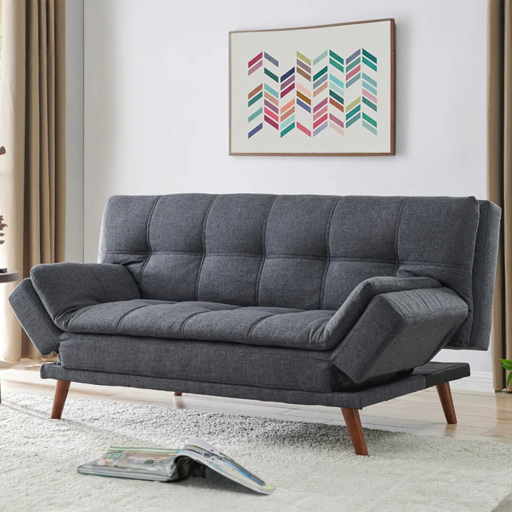 Duncan 2-Seater Sofa Bed - Dark Grey, Fabric