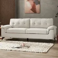 Dylan 3-Seater Sofa - Cream, Linen