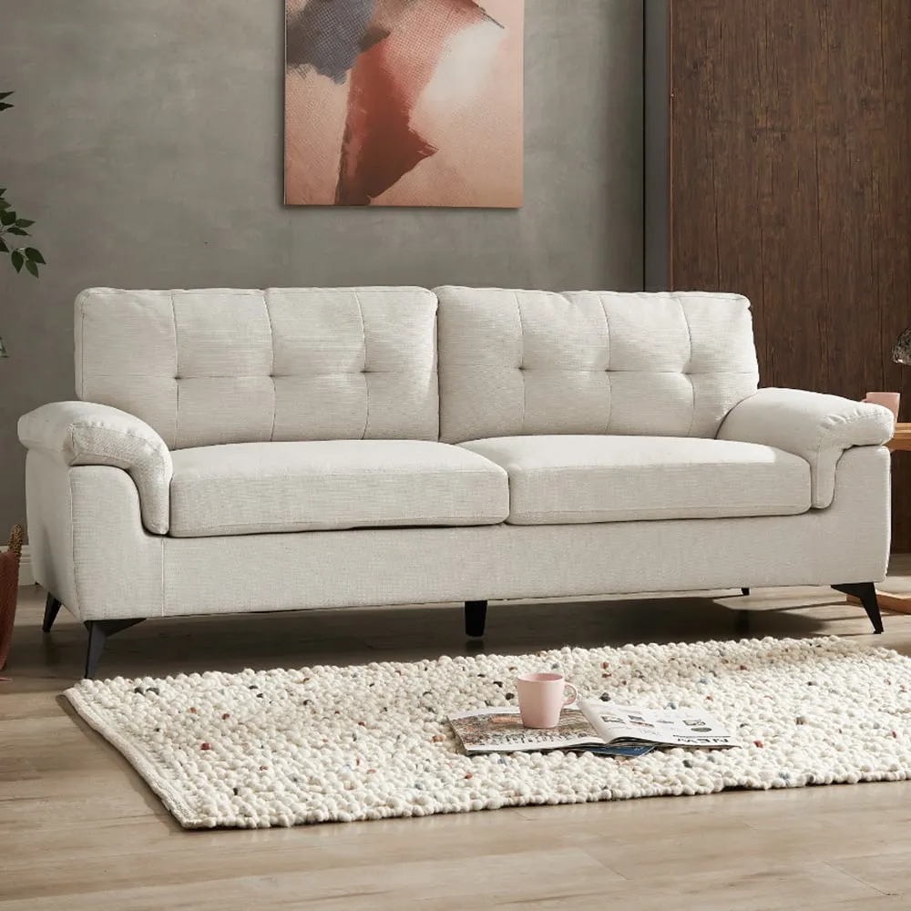 Dylan 3-Seater Sofa - Cream, Linen