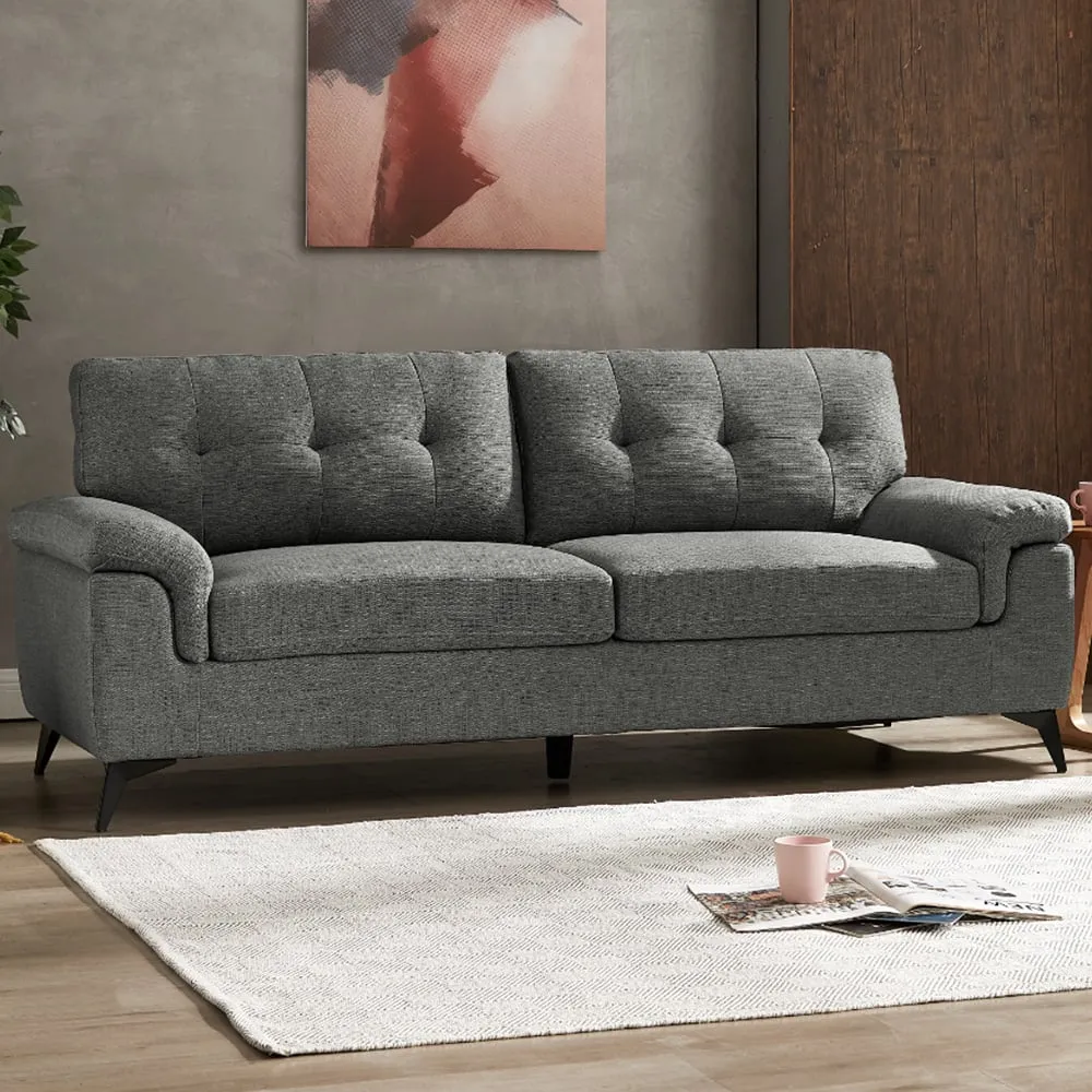 Dylan 3-Seater Sofa - Grey, Linen