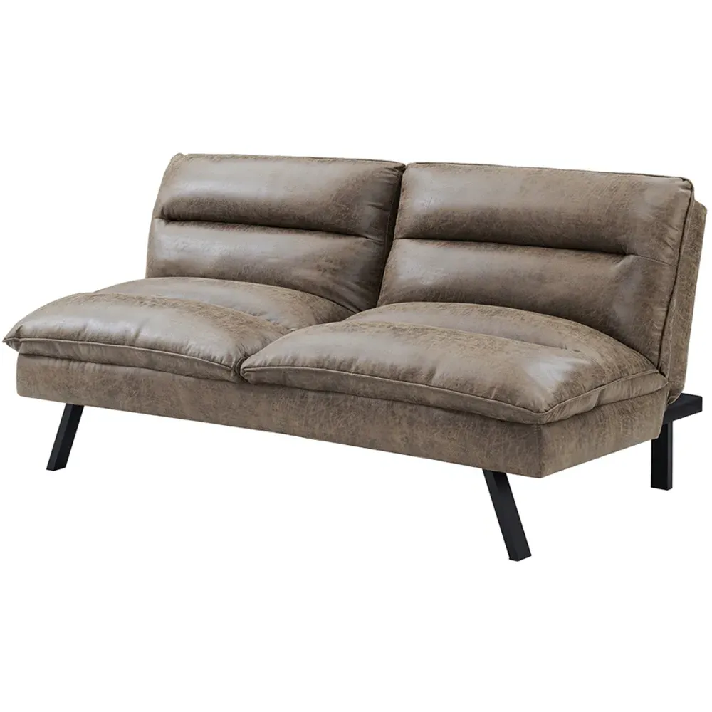 Edmonton 2-Seater Sofa Bed with Click-Clack - Grey, Air Leather