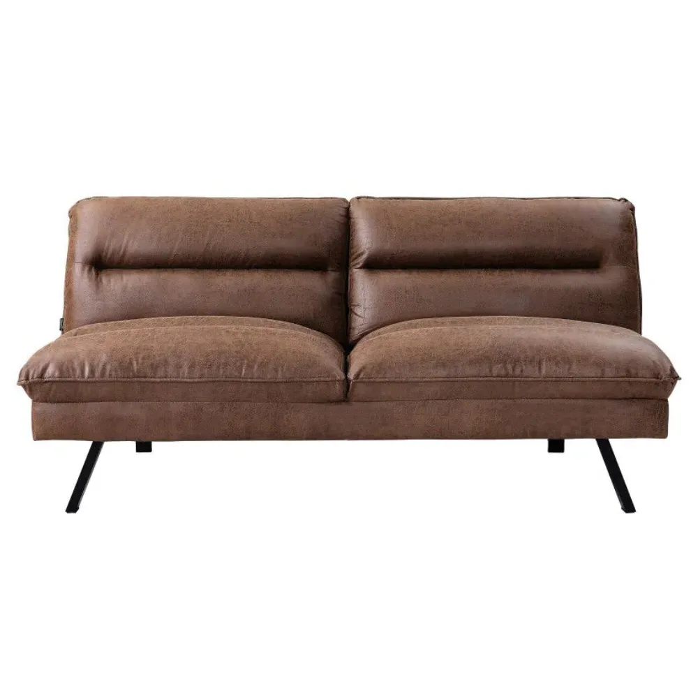 Edmonton Double Sleeper Sofa Bed with Click-Clack - Brown, Air Leather
