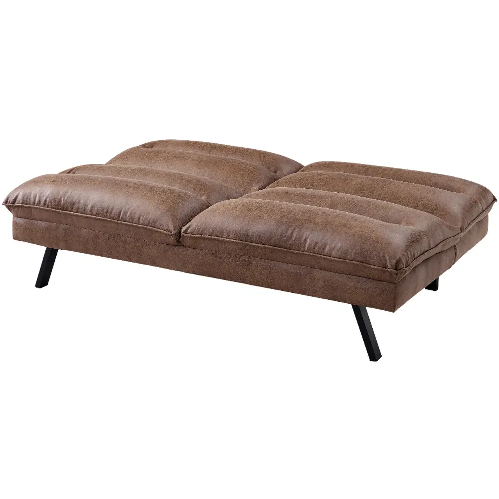 Edmonton Double Sleeper Sofa Bed with Click-Clack - Brown, Air Leather