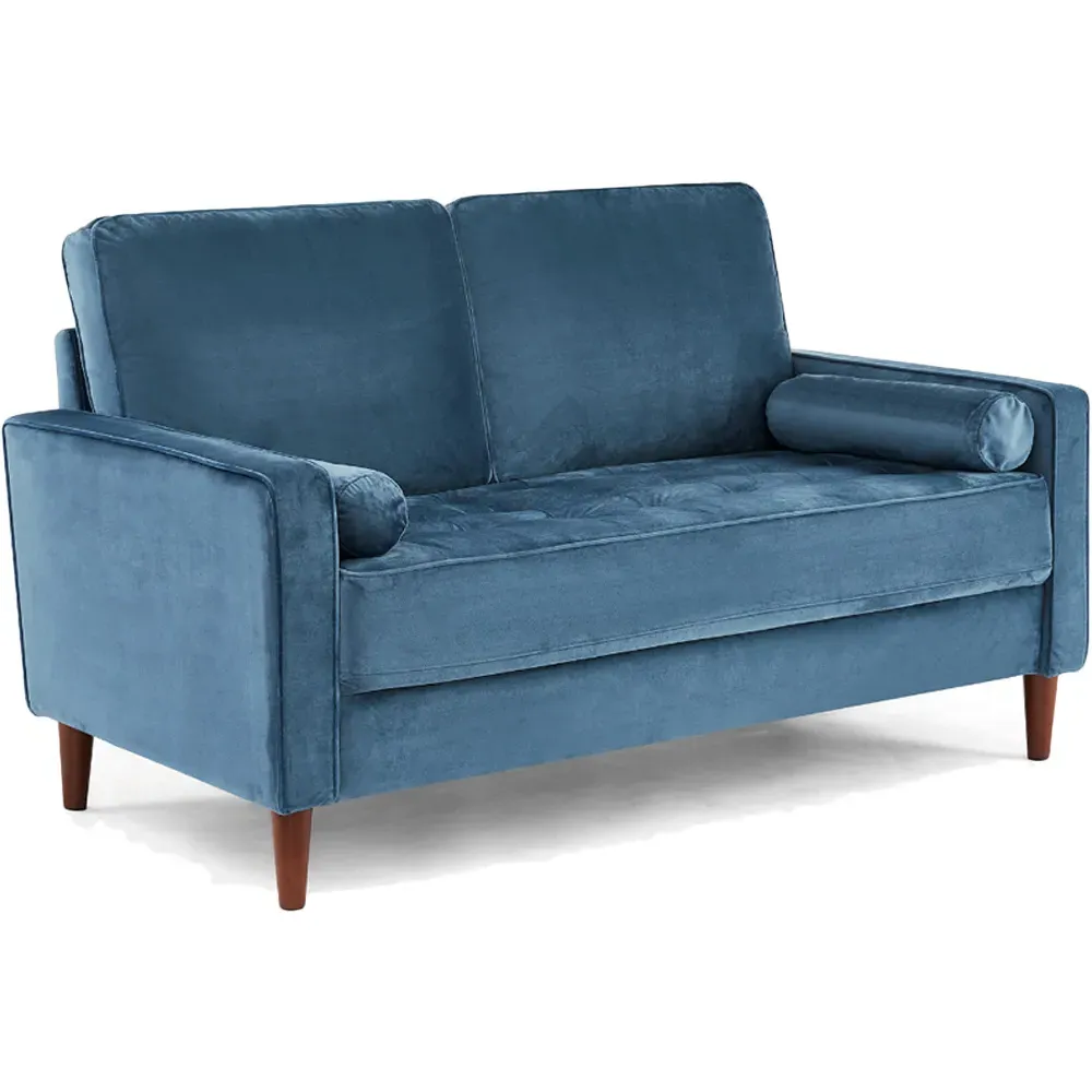 Edward 2-Seater Sofa - Blue, Velvet